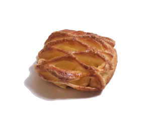 アップルデニッシュ 200円:ちょっぴり酸味のあるりんごをふわっとさくっと、アップルパイ風のパンにしました。